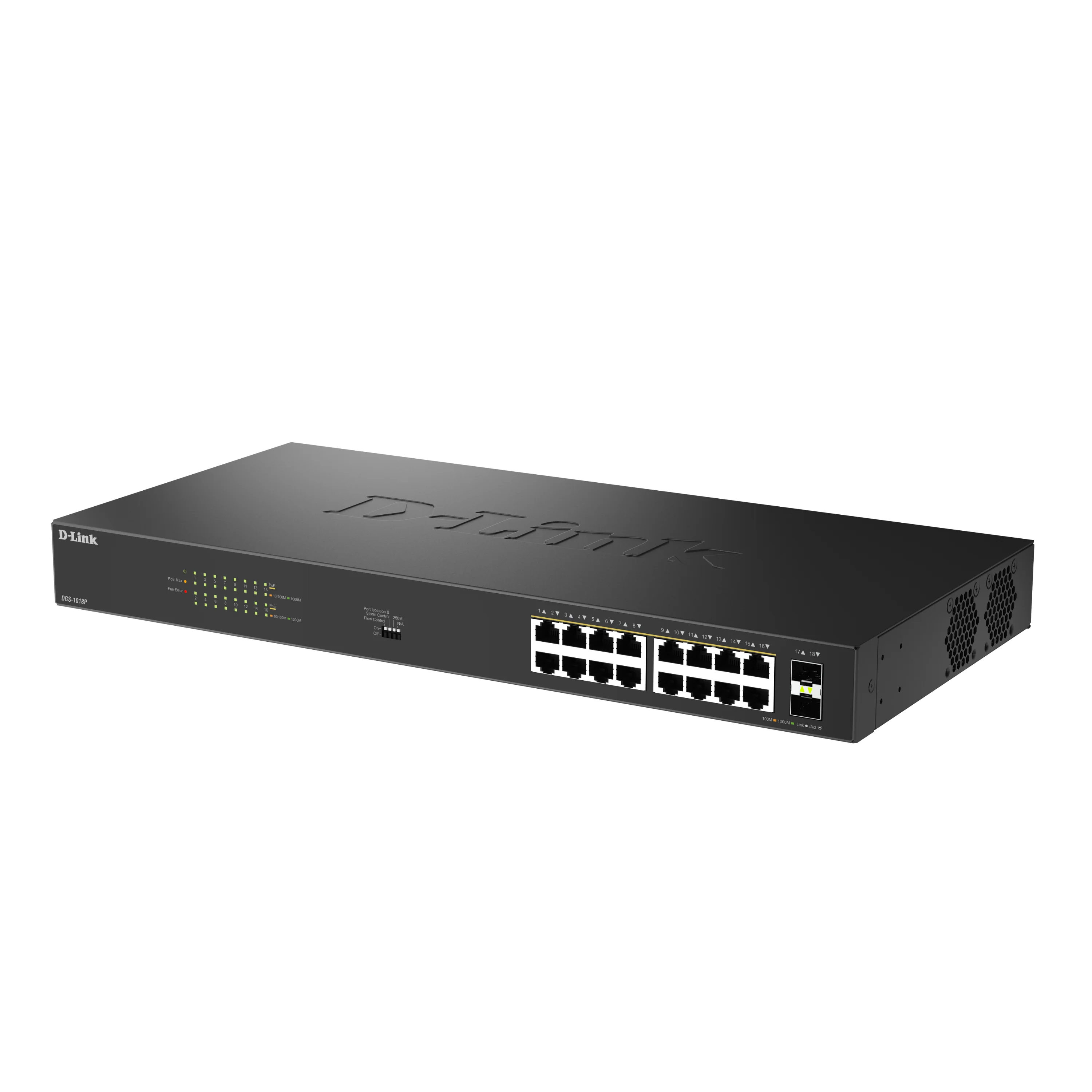 16-Port Gigabit PoE+ Unmanaged Switch with 2 SFP Ports - DGS-1018P - Image 14
