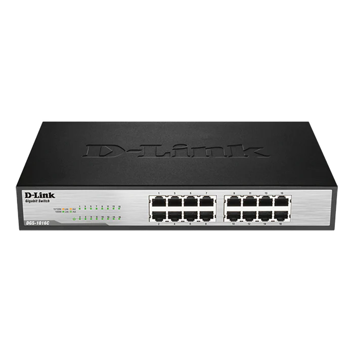 16-Port Gigabit Unmanaged Rackmount Switch - DGS-1016C