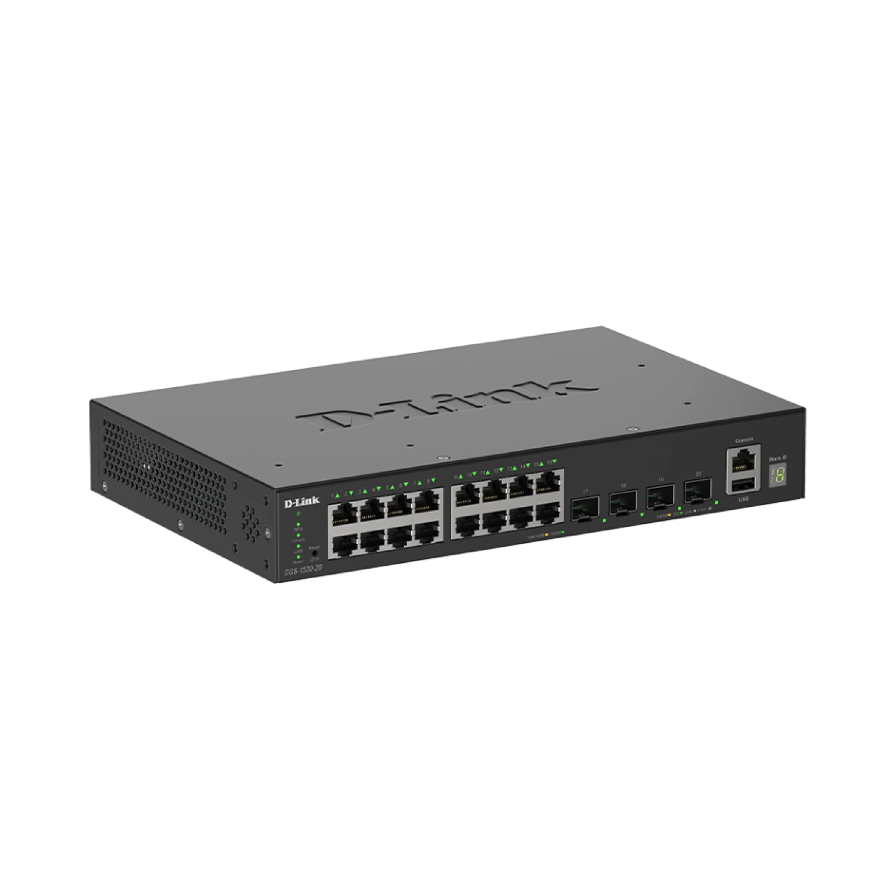 20-Port Gigabit Stackable Managed Ethernet Switch 10GbE Uplinks (DGS-1530-20) | 16x 1GbE Ports + 4x 10GbE SFP+ Ports, L3 Lite, VLANs, Fanless, Desktop/Rackmount, Follows NDAA/TAA - Image 2