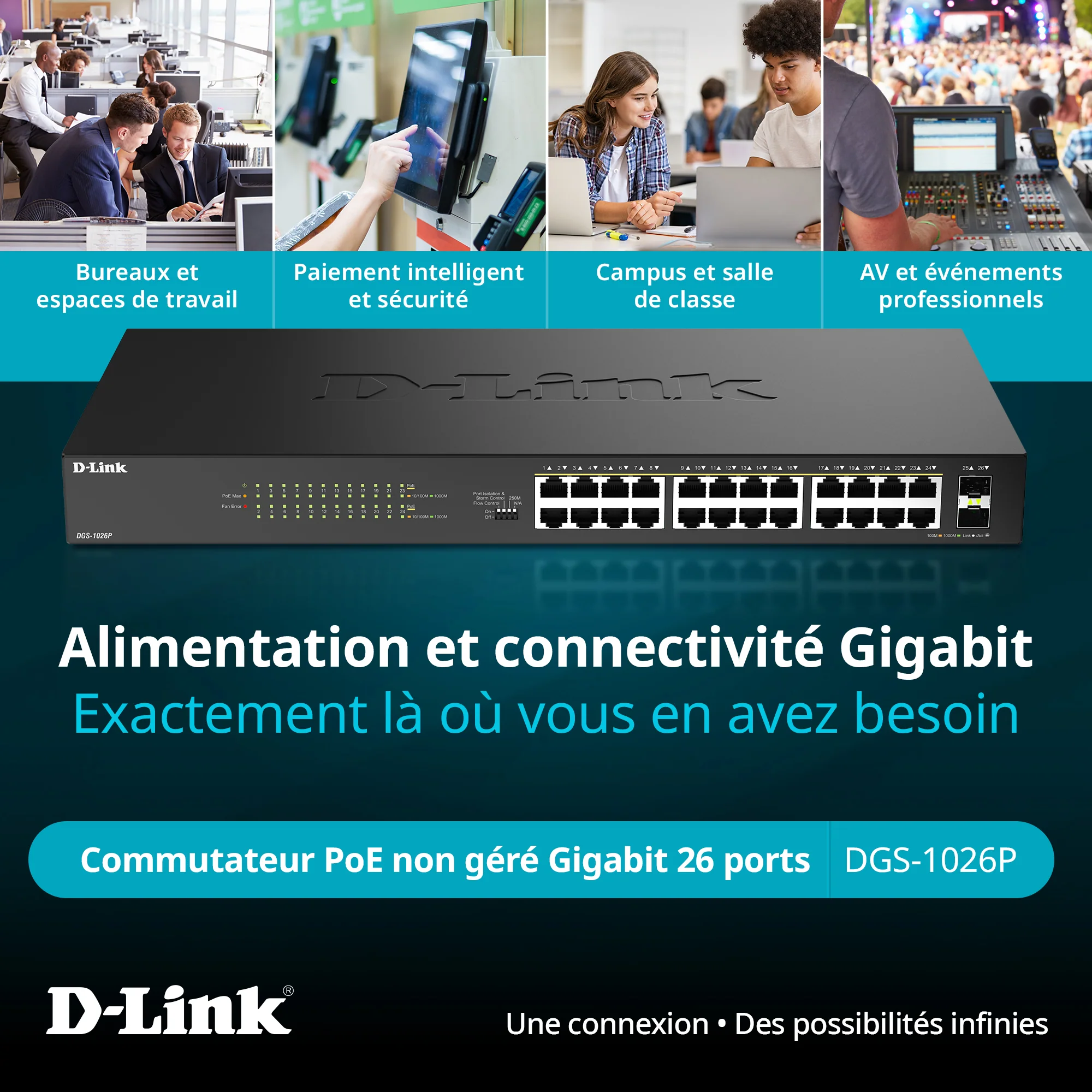 24-Port Gigabit PoE+ Unmanaged Switch with 2 SFP Ports - DGS-1026P - Image 7