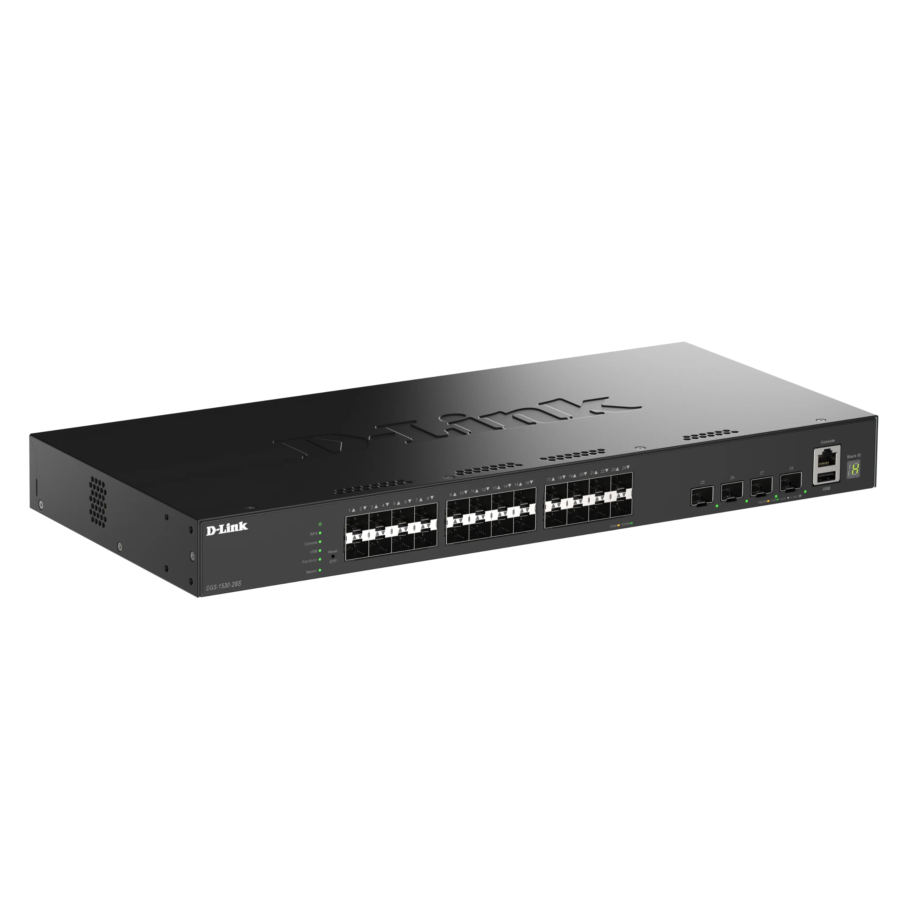 28-Port Gigabit Stackable Managed Ethernet Fiber Switch with 10GbE Uplinks (DGS-1530-28S) | 24 x 1GbE SFP Ports+ 4x 10GbE SFP+ Ports, L3 Lite, Rackmount, Follows NDAA/TAA - Image 2