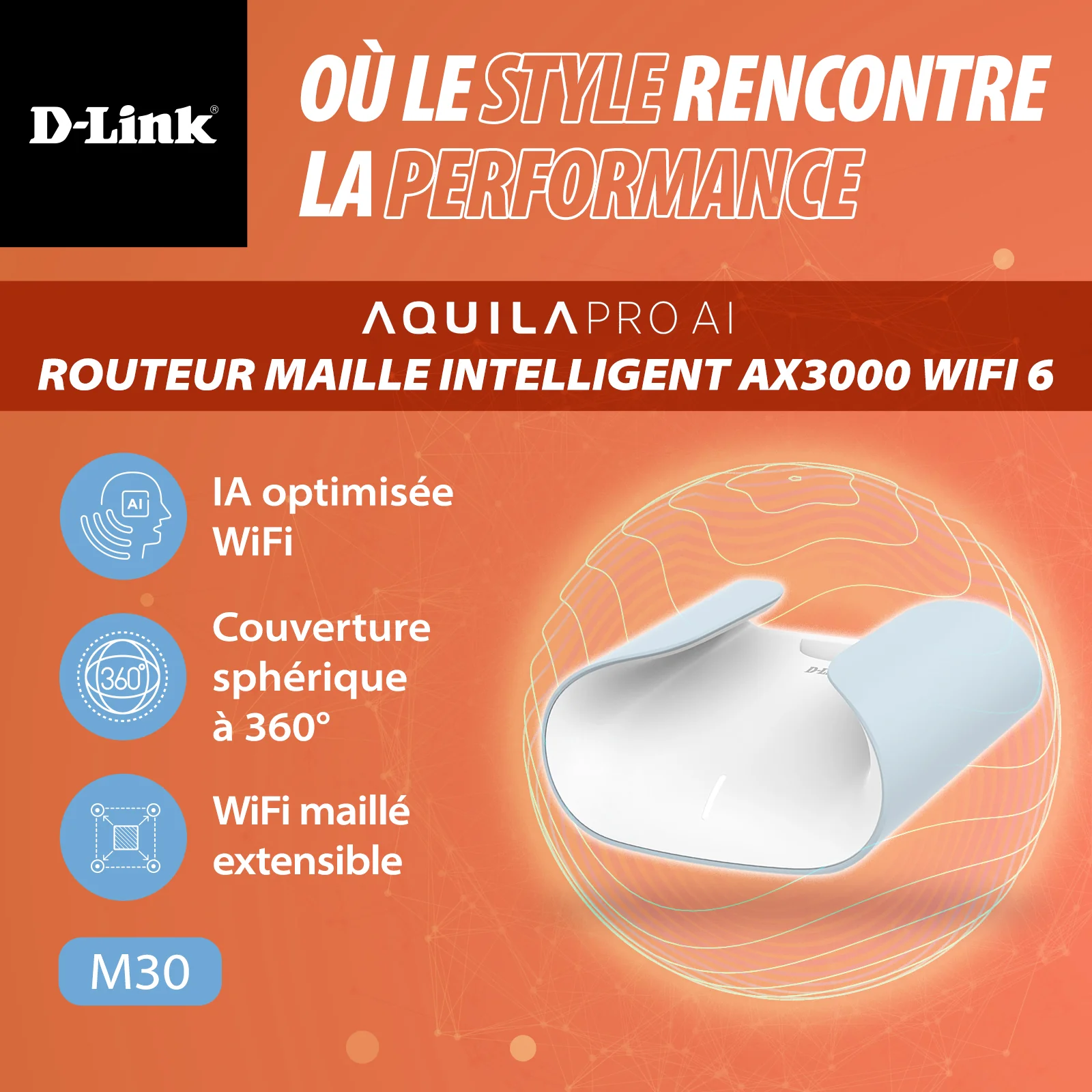 [Certified Open Box] AQUILA PRO AI AX3000 Wi-Fi 6 Smart Mesh Router - M30/RE - Image 3
