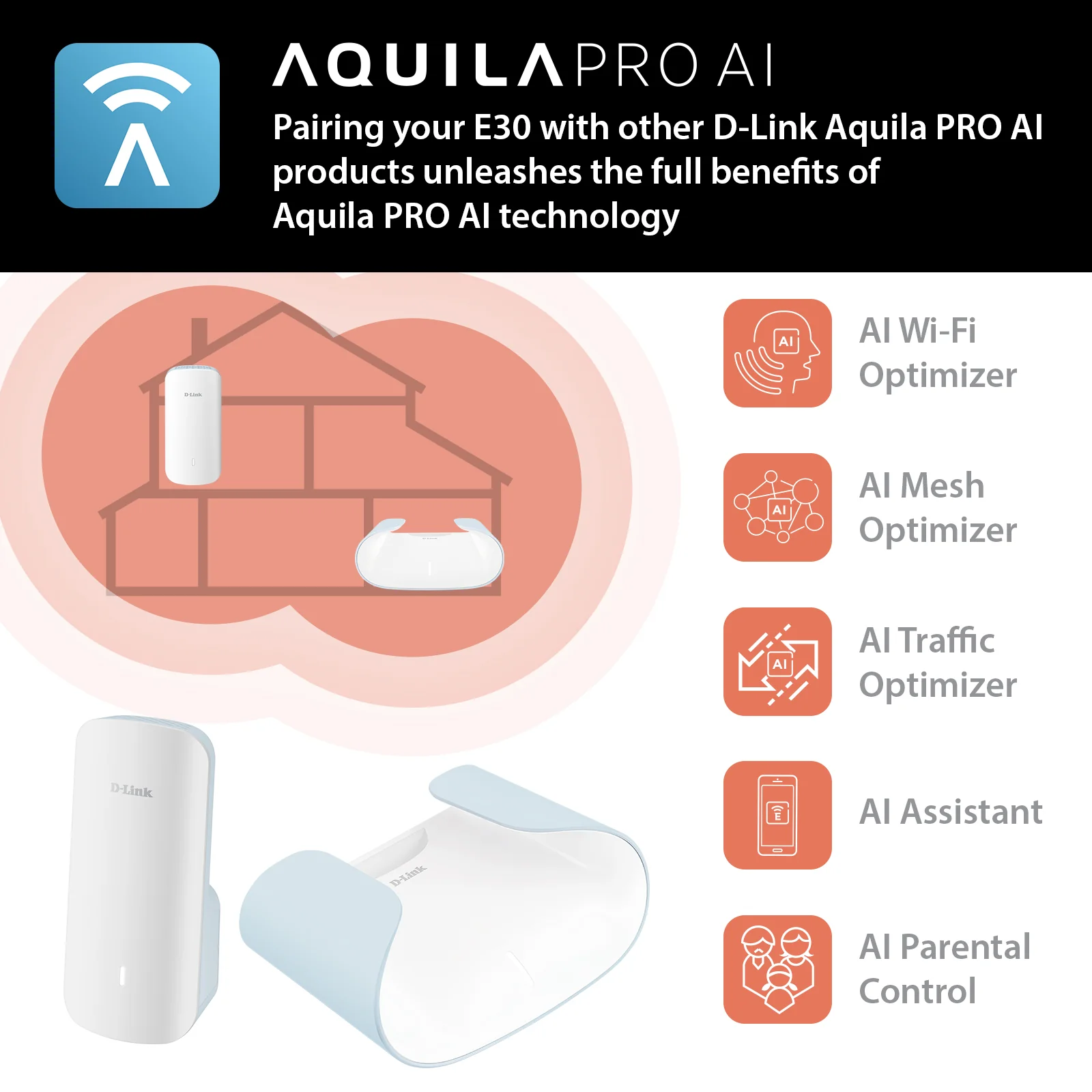 D-Link AQUILA PRO AI AX3000 Wi-Fi 6 Smart Mesh Extender - E30 - Image 11