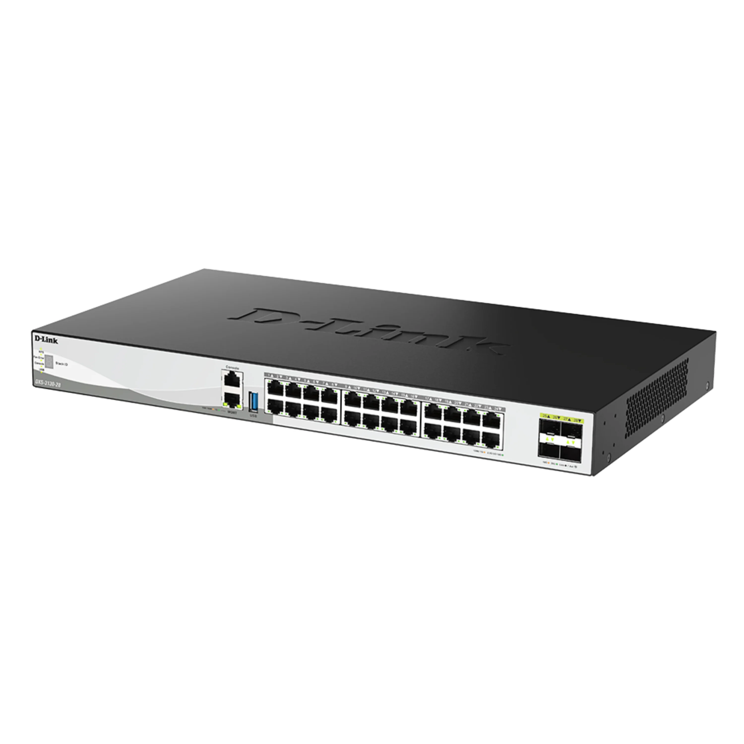 D-Link 28-Port 10GbE Multi-Gig Layer 3 Stackable Managed Ethernet Switch (DXS-3130-28) 24-Port 10GE Ports, 4×25GbE SFP28 Uplinks, 9-Unit/200Gbps Stacking, Surge Protection, Rack-Mountable, Follows NDAA/TAA, Lifetime Warranty - Image 3