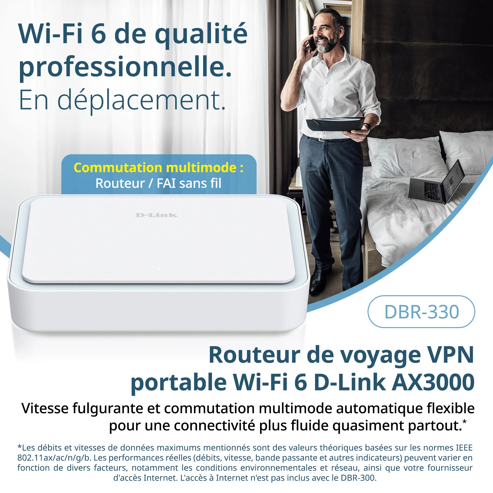 D-Link AX3000 Wi-Fi 6 Portable VPN Travel Router (DBR-330), Multi-WAN, Business-Grade Security, VPN, SPI Firewall, File Sharing, Compact WiFi Hotspot for Public WiFi Sharing, Remote Work, RV, Hotel - Image 3