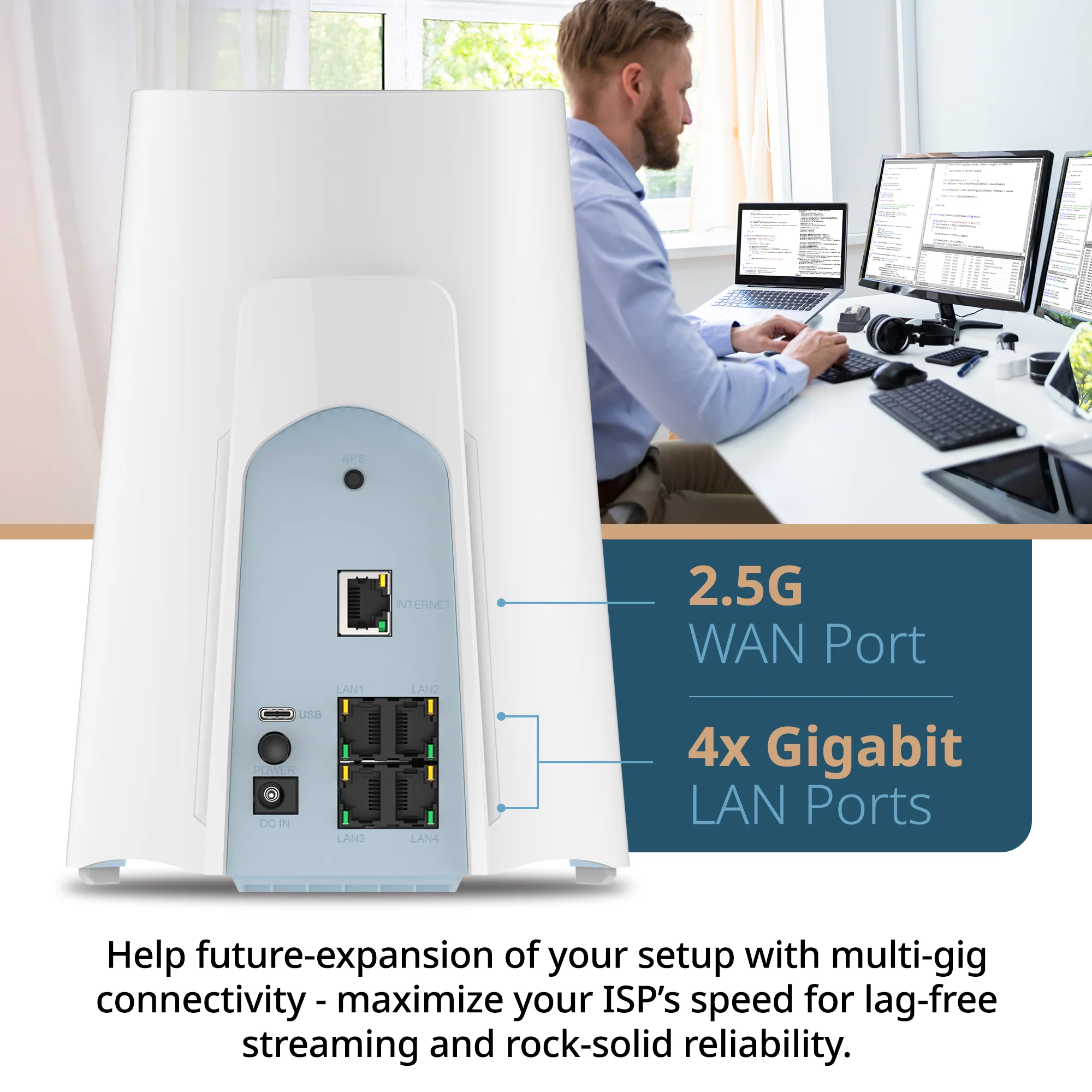 D-Link AX6000 Wi-Fi 6 Mesh VPN Business Router (DBR-560), 2.5 Gbps WAN, Enterprise-Grade Security Features, VPN, SPI Firewall, Mesh Expandable, USB-C File Sharing, Hybrid or Remote Work ready - Image 8