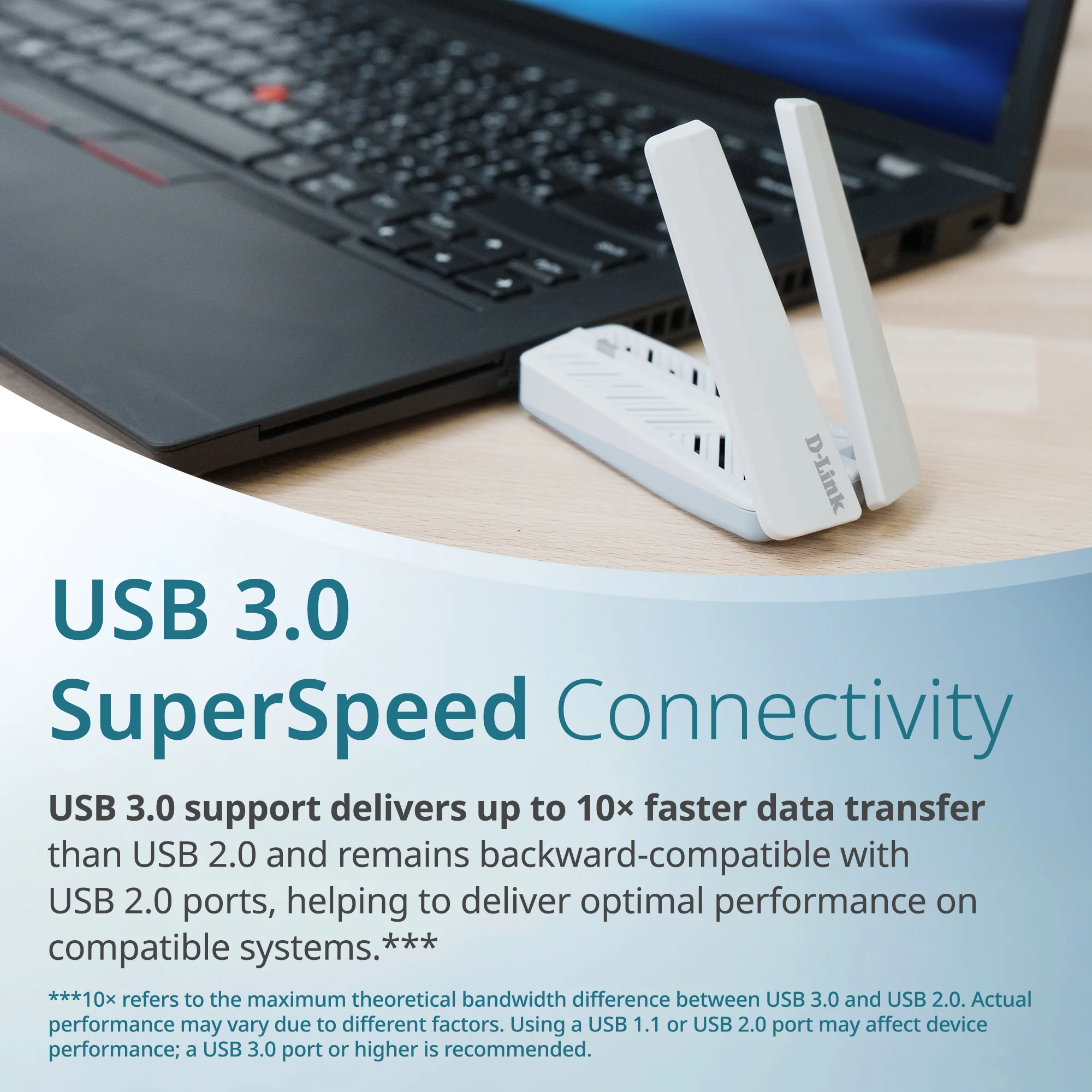 D-Link BE6500 Tri-Band Wi-Fi 7 Wireless USB 3.0 Adapter (AE65U) for Desktop or Laptop PC - Image 4
