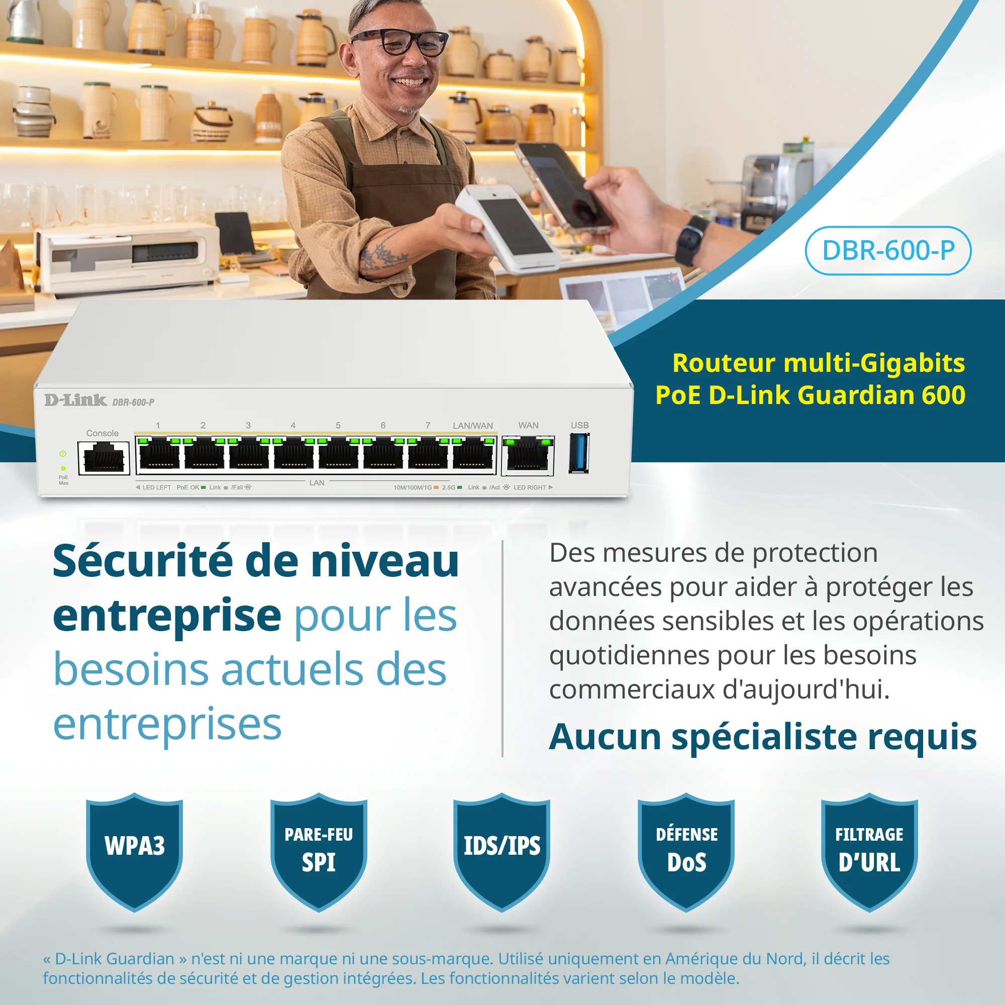 D-Link Guardian 600 PoE Multi-Gig Router (DBR-600-P) Premium Router with Multi-WAN Failover, SPI Firewall, 8x 2.5GbE PoE+ LAN, VPN, and Access Point Management (up to 10 APs) - Image 11