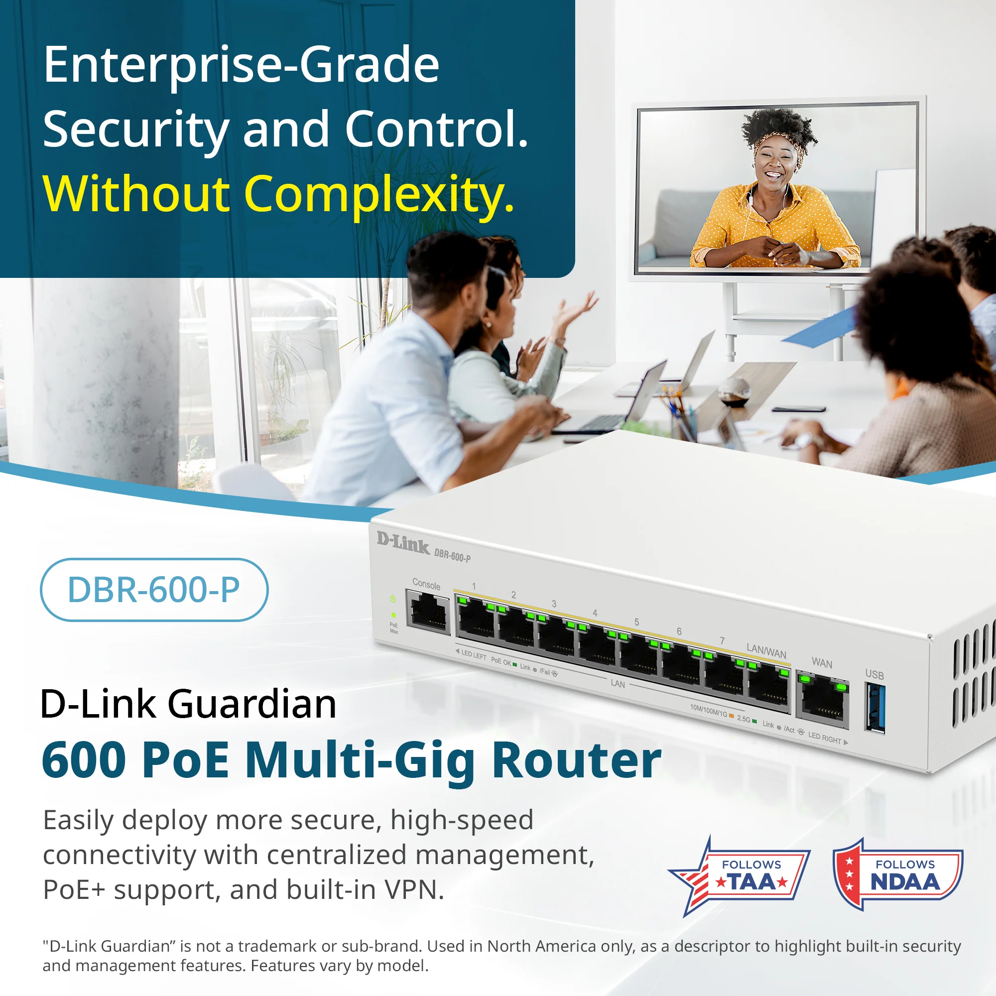 D-Link Guardian 600 PoE Multi-Gig Router (DBR-600-P) Premium Router with Multi-WAN Failover, SPI Firewall, 8x 2.5GbE PoE+ LAN, VPN, and Access Point Management (up to 10 APs) - Image 30