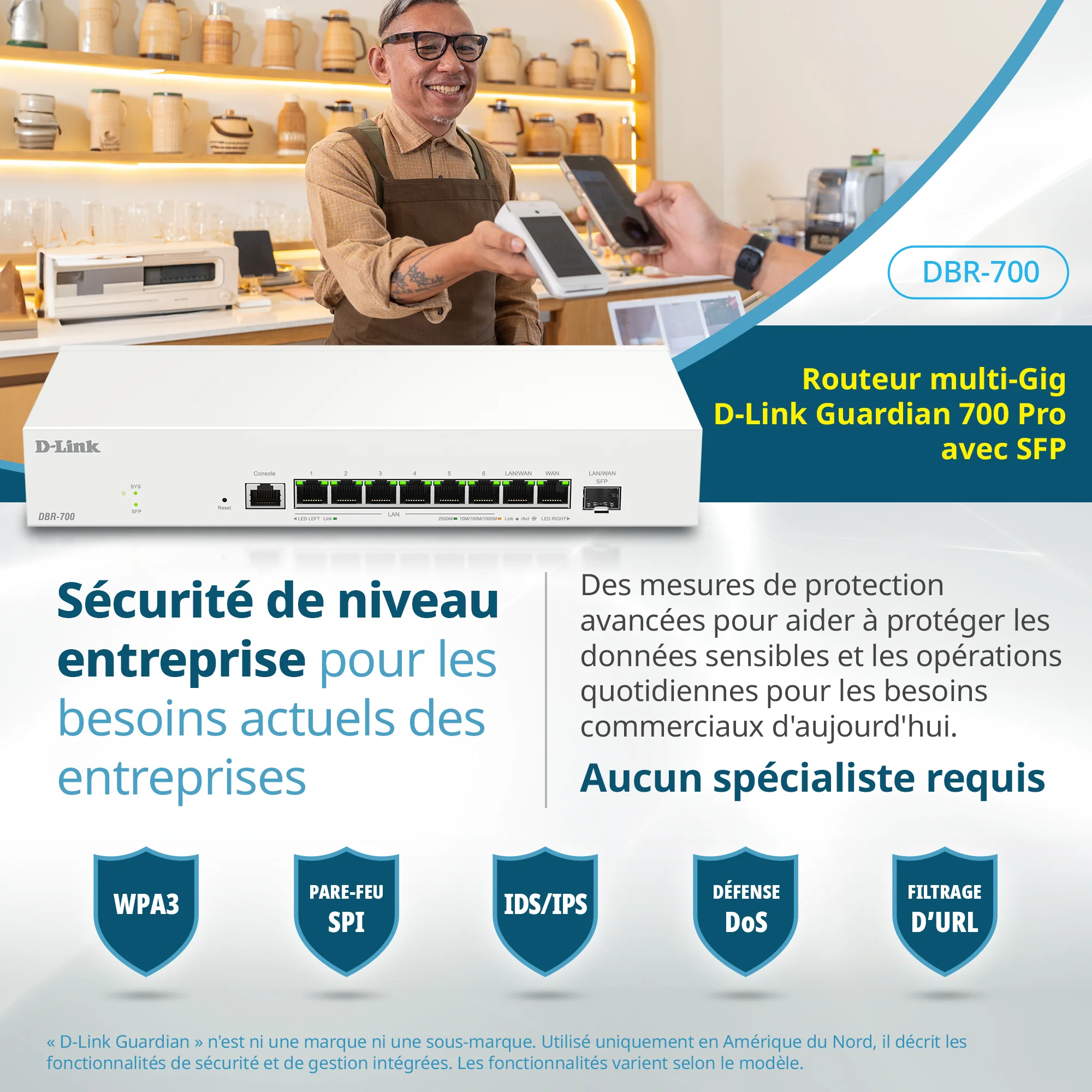 D-Link Guardian 700 Pro Multi-Gig Router with SFP (DBR-700), Premium Router with Multi-WAN Failover, SPI Firewall, 8x 2.5GbE LAN with SFP, VPN, and Centralized Access Point Management (up to 15 APs) - Image 11