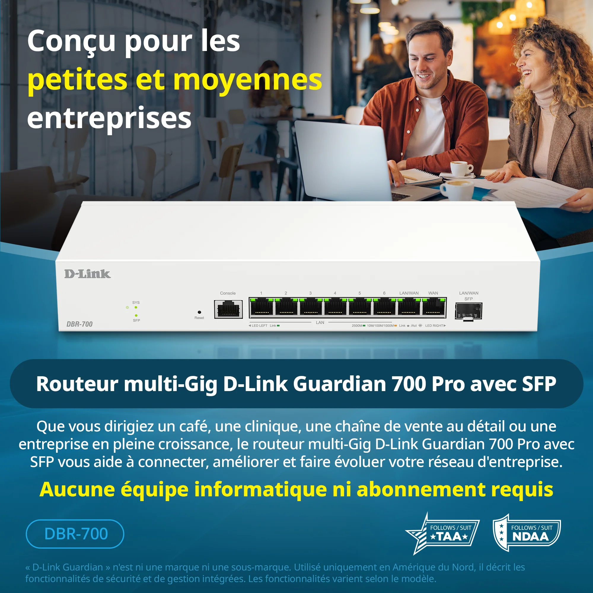 D-Link Guardian 700 Pro Multi-Gig Router with SFP (DBR-700), Premium Router with Multi-WAN Failover, SPI Firewall, 8x 2.5GbE LAN with SFP, VPN, and Centralized Access Point Management (up to 15 APs) - Image 5