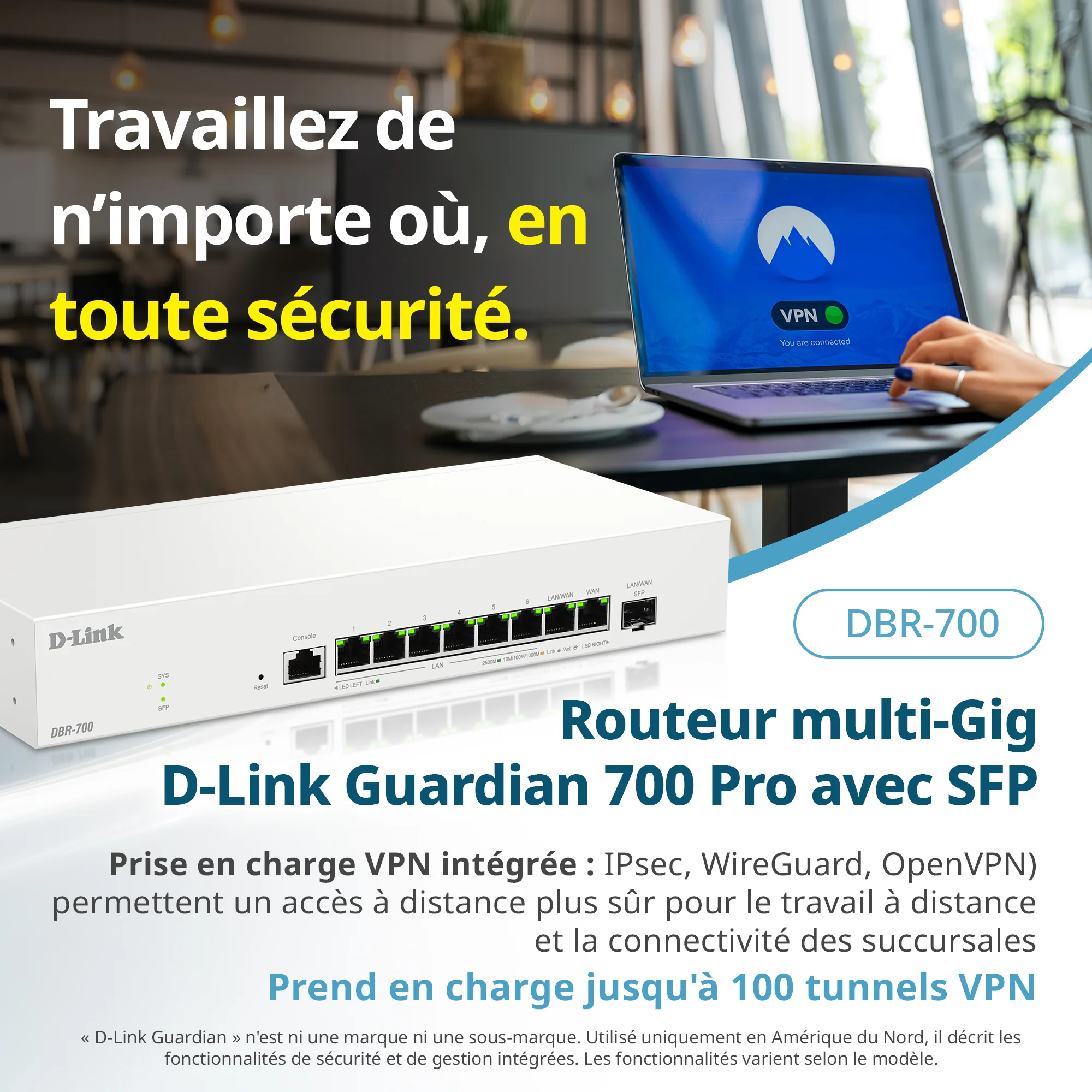 D-Link Guardian 700 Pro Multi-Gig Router with SFP (DBR-700), Premium Router with Multi-WAN Failover, SPI Firewall, 8x 2.5GbE LAN with SFP, VPN, and Centralized Access Point Management (up to 15 APs) - Image 7