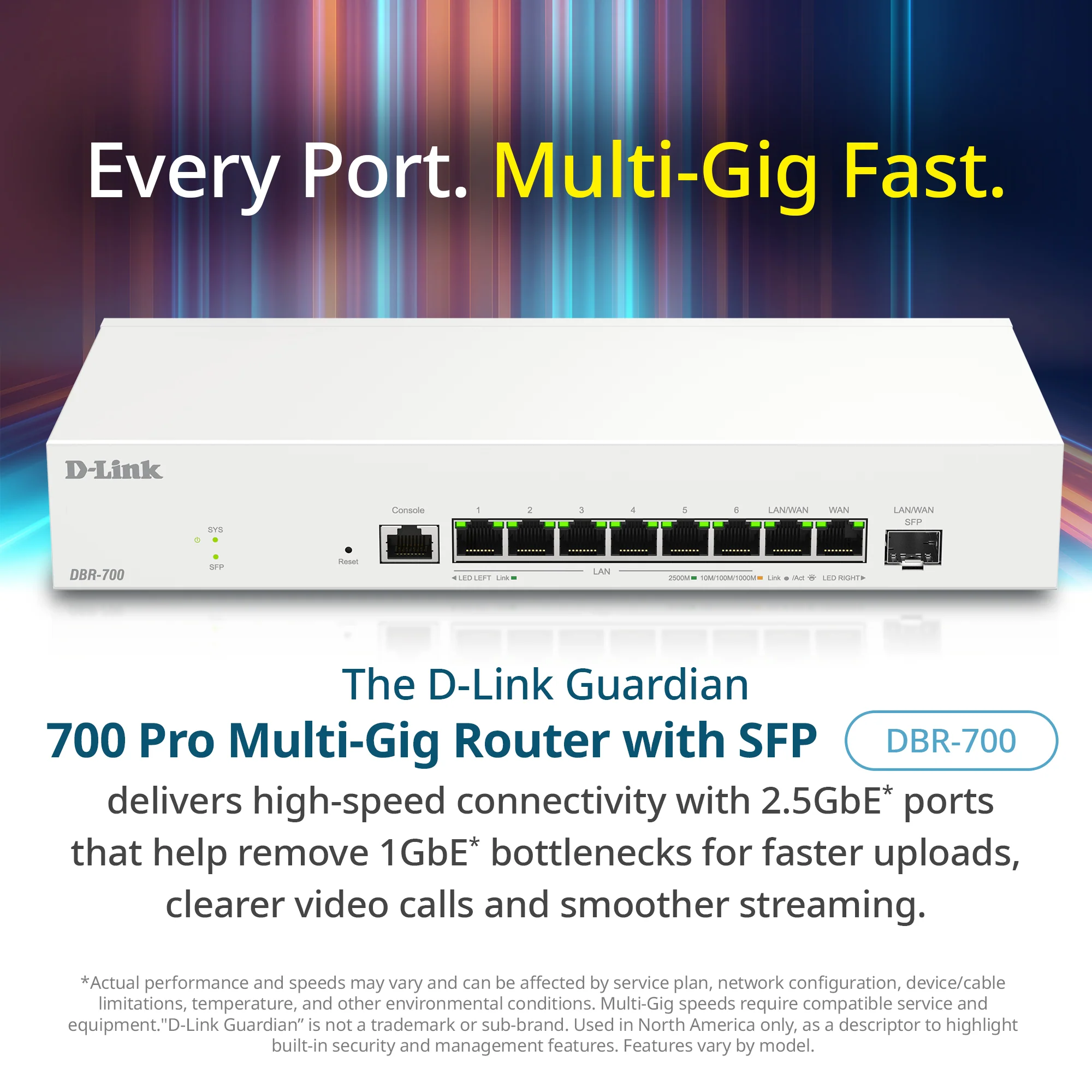 D-Link Guardian 700 Pro Multi-Gig Router with SFP (DBR-700), Premium Router with Multi-WAN Failover, SPI Firewall, 8x 2.5GbE LAN with SFP, VPN, and Centralized Access Point Management (up to 15 APs) - Image 8