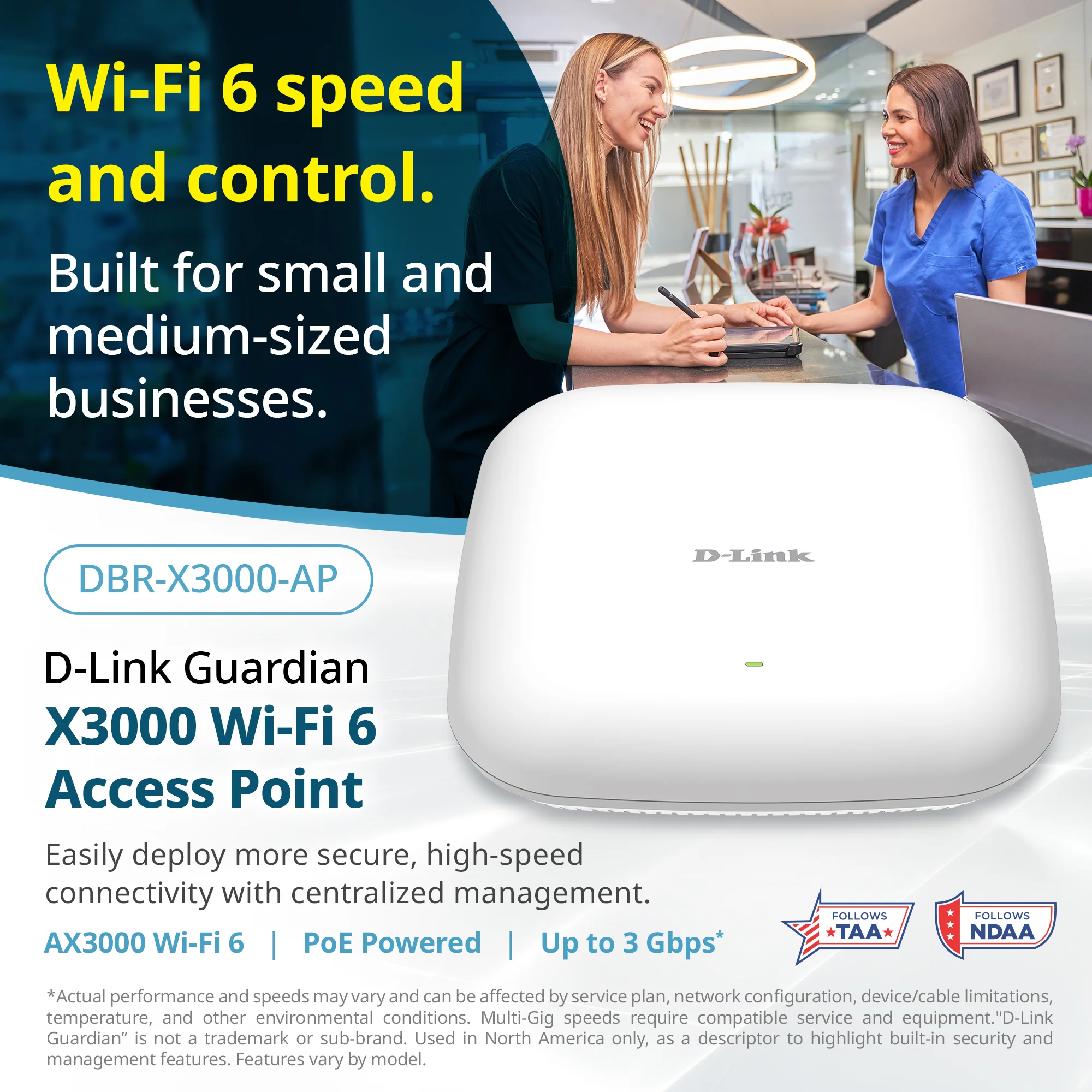 D-Link Guardian X3000 Wi-Fi 6 Access Point (DBR-X3000-AP) Dual-band AX3000 Smart Access Point with WPA3, VLANs, PoE Powered, Guest Wi-Fi, Supports Mesh, Centralized Management by D-Link Guardian Routers - Image 6