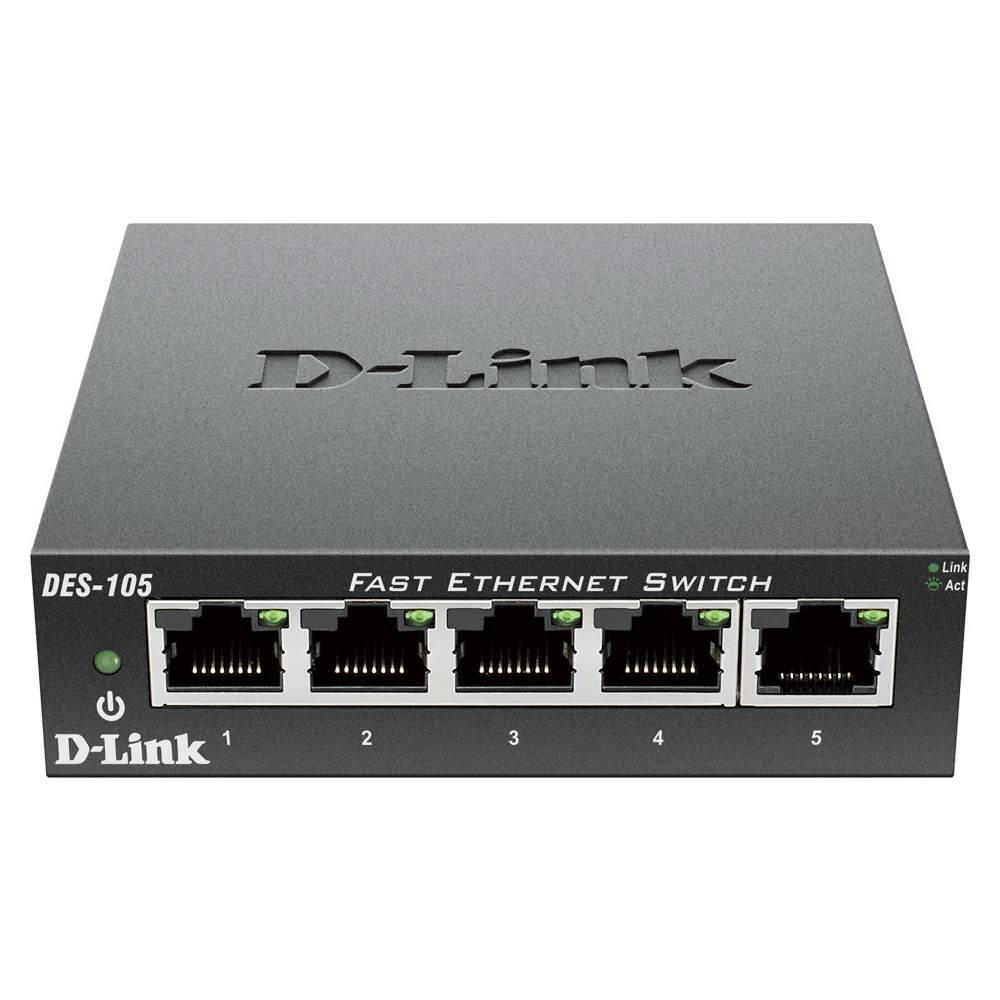 5-Port 10/100 Unmanaged Metal Desktop Switch - DES-105