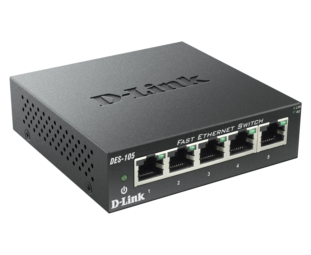 5-Port 10/100 Unmanaged Metal Desktop Switch - DES-105 - Image 3