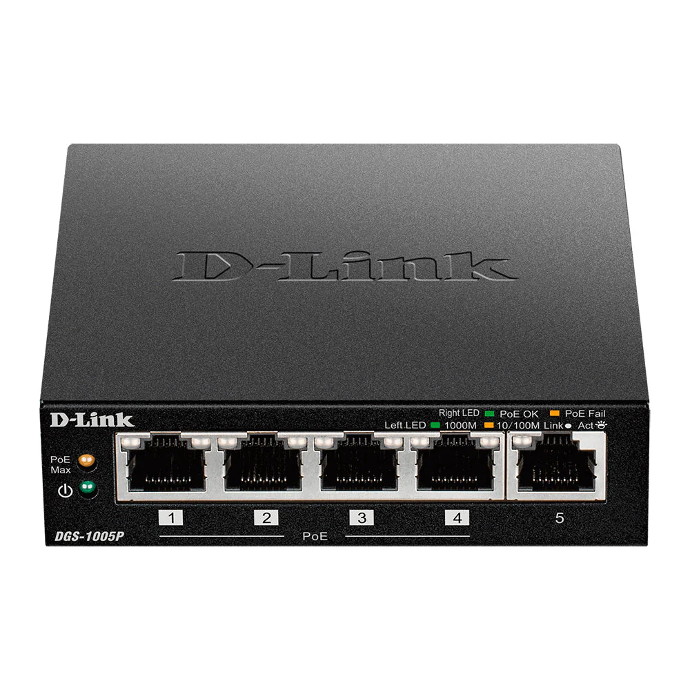 [Certified Refurbished] 5-Port Desktop Gigabit PoE+ Switch - DGS-1005P/RE - Image 4