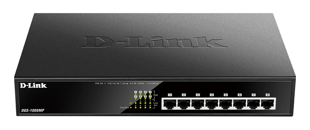 D-Link 8-Port PoE Desktop Switch - DGS-1008MP - Image 3