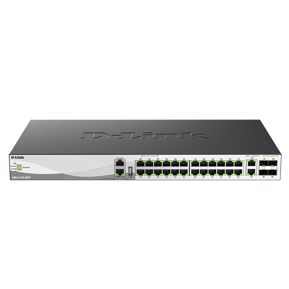 30-Port Fully Managed Multi-Gigabit Stackable Switch with 2 10G & 4 25G Ports - DMS-3130-30TS