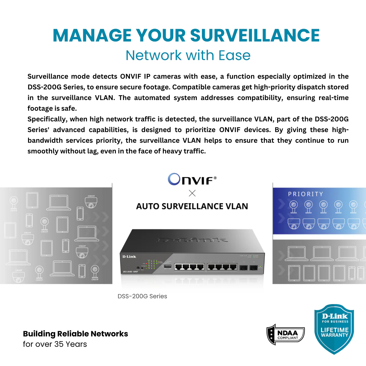 D-Link 8-Port Gigabit PoE+ Smart Managed Switch with 2 SFP Ports - DSS-200G-10MP - Image 8