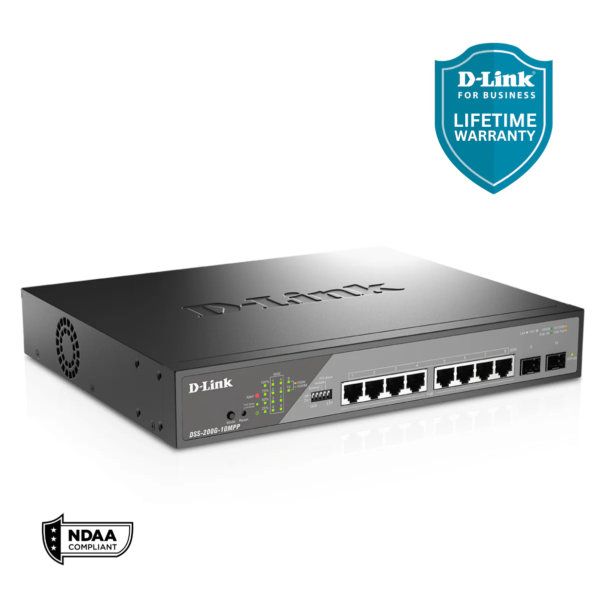 D-Link 8-Port Gigabit PoE++ Smart Managed Switch with 2 SFP Ports - DSS-200G-10MPP - Image 12