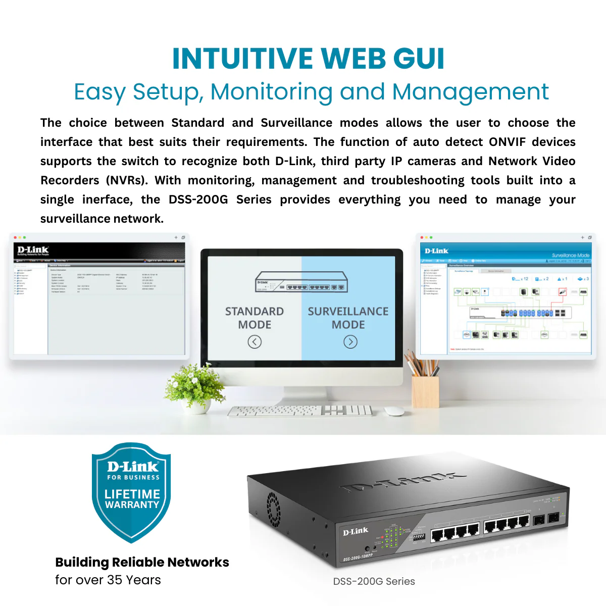 D-Link 8-Port Gigabit PoE++ Smart Managed Switch with 2 SFP Ports - DSS-200G-10MPP - Image 7
