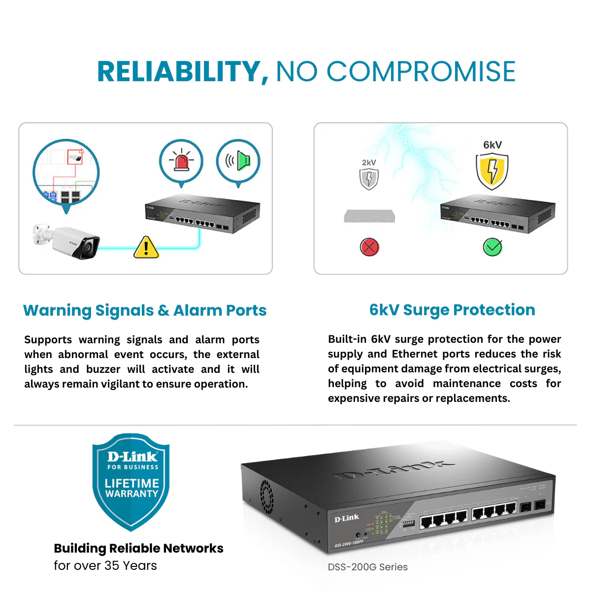 D-Link 8-Port Gigabit PoE++ Smart Managed Switch with 2 SFP Ports - DSS-200G-10MPP - Image 9