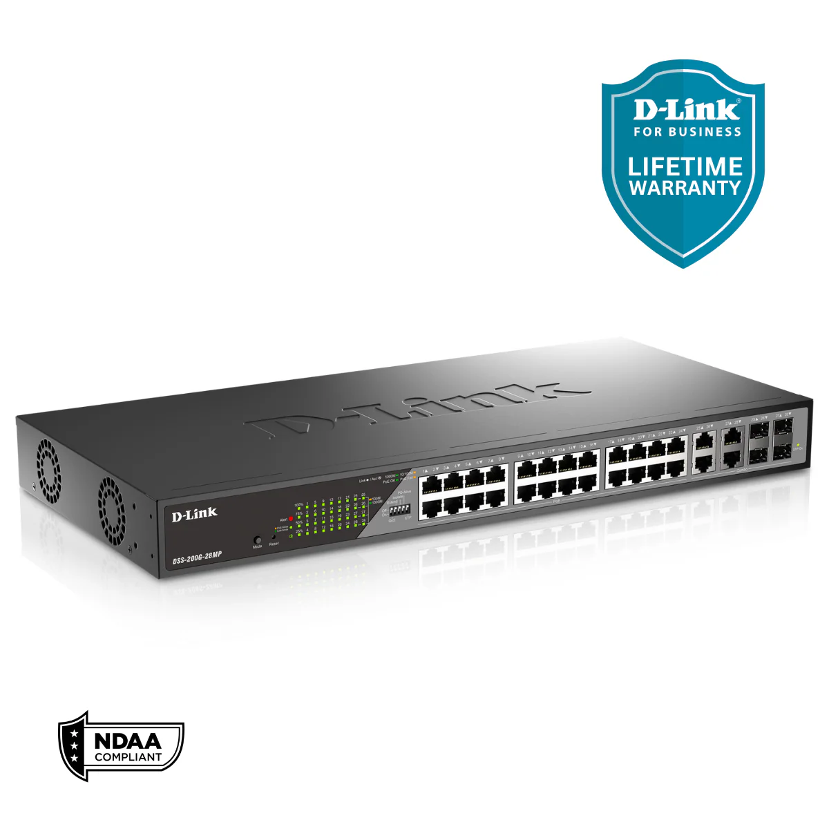 D-Link 24-Port Gigabit Poe+ Smart Managed Switch with 4 Combo SFP Ports - DSS-200G-28MP - Image 12
