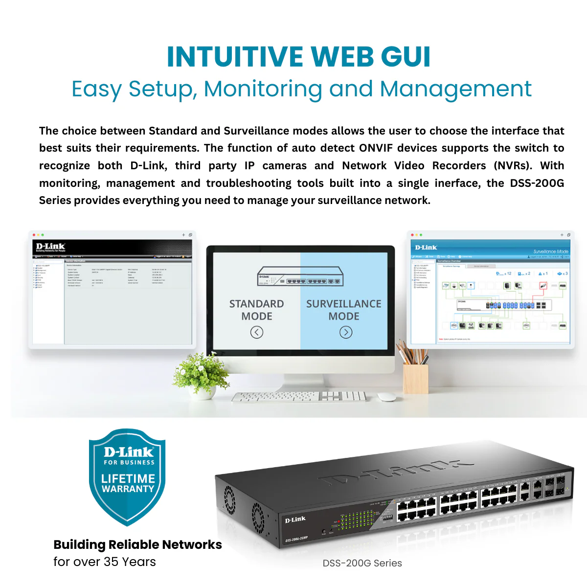 D-Link 24-Port Gigabit Poe+ Smart Managed Switch with 4 Combo SFP Ports - DSS-200G-28MP - Image 7