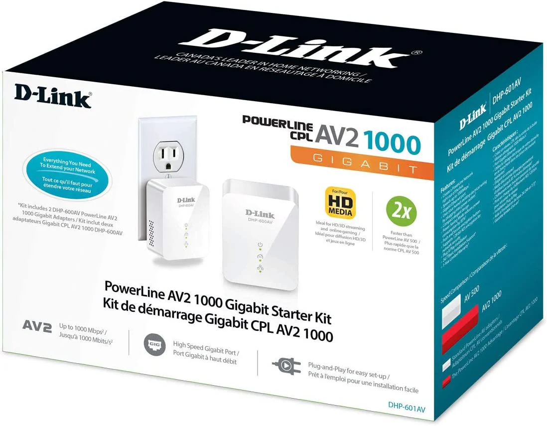 PowerLine AV2 1000 Gigabit Starter Kit - DHP-601AV - Image 12